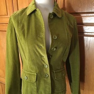 Talbots  chartreuse green courduroy blazer.